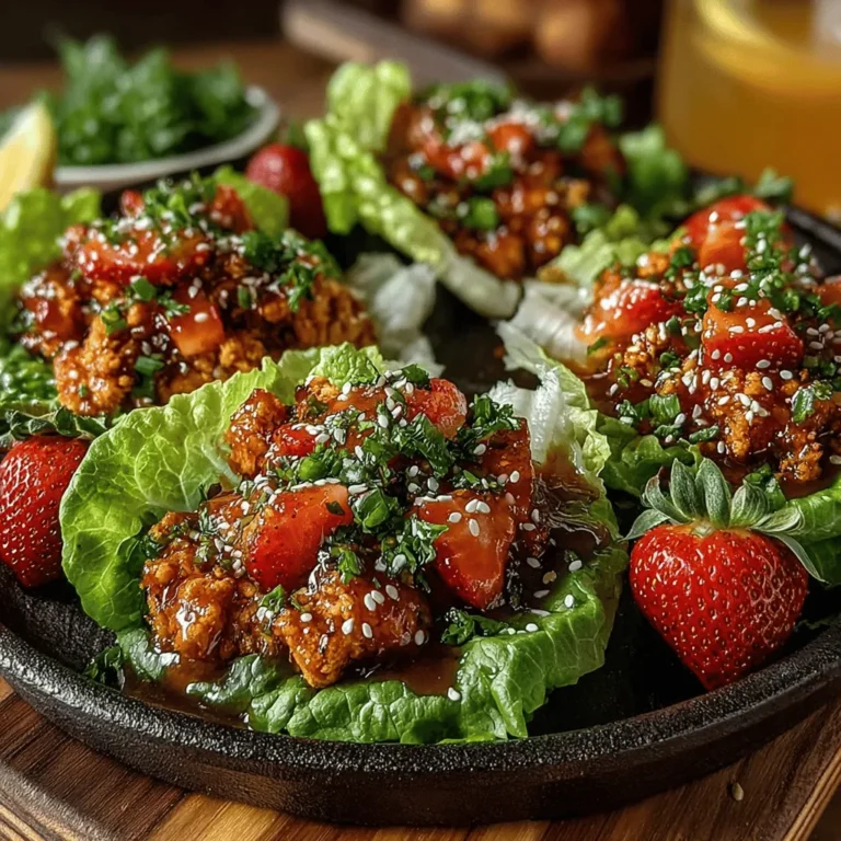 In the world of culinary delights, few dishes can claim the refreshing balance of flavors and textures that Tangy Strawberry Chicken Lettuce Wraps offer. This innovative recipe combines the savory richness of ground chicken with the vibrant tartness of fresh strawberries, resulting in a dish that is not only delicious but also visually appealing. As a health-conscious meal option, these lettuce wraps cater to those seeking a low-carb, gluten-free alternative to traditional wraps, making them a versatile choice for various dietary needs.
