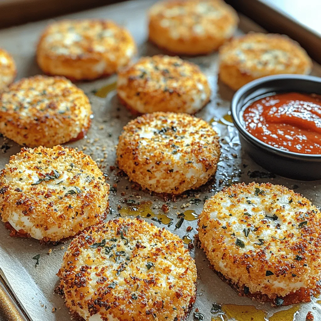 1. <strong>Choosing the Right Mozzarella</strong>: Start with high-quality mozzarella cheese sticks. Fresh mozzarella is ideal for achieving that gooey texture, but low-moisture mozzarella sticks are more practical as they hold their shape during frying or baking.” /></p>
</p>
<p>Creating the ultimate Golden Crunch Mozzarella Dippers is a rewarding culinary experience that combines texture, flavor, and creativity. In this section, we will delve deeper into the preparation and baking process, serving suggestions to elevate your dish, and provide valuable nutritional information. With each step, you’ll learn how to achieve that perfect golden brown crust while ensuring a gooey, molten interior.</p>
</p>
<h2>Step-by-Step Guide to Preparing the Cheese</h2>
</p>
<h3>Preparing the Cheese</h3>
</p>
<p>1. <strong>Choosing the Right Mozzarella</strong>: Start with high-quality mozzarella cheese sticks. Fresh mozzarella is ideal for achieving that gooey texture, but low-moisture mozzarella sticks are more practical as they hold their shape during frying or baking.</p>
</p>
<p>2. <strong>Freezing the Cheese</strong>: For optimal results, it’s best to freeze your mozzarella sticks for about 30 minutes before breading. This step helps them maintain their shape during cooking, preventing them from melting too quickly.</p>
</p>
<h3>Setting Up the Dredging Stations</h3>
</p>
<p>To create a well-coordinated dredging station, you will need three shallow bowls:</p>
</p>
<p>– <strong>First Bowl</strong>: Fill this with all-purpose flour. You can add a pinch of salt and pepper to enhance the flavor.</p>
</p>
<p>– <strong>Second Bowl</strong>: In this bowl, beat 2-3 large eggs. This will act as the adhesive layer for the breadcrumbs.</p>
</p>
<p>– <strong>Third Bowl</strong>: Combine panko breadcrumbs with Italian seasoning, garlic powder, onion powder, and a sprinkle of salt. Panko breadcrumbs provide that desired crunch, and the spices add an extra layer of flavor.</p>
</p>
<h3>Importance of Each Step</h3>
</p>
<p>– <strong>Coating with Flour</strong>: The first layer of flour helps to absorb excess moisture from the cheese and creates a foundation for the egg mixture to adhere properly. This step is crucial for achieving an even coating.</p>
</p>
<p>– <strong>Egg Wash</strong>: The egg wash serves as a binder that ensures the breadcrumbs stick well to the cheese sticks.</p>
</p>
<p>– <strong>Breadcrumb Coating</strong>: The final layer of seasoned breadcrumbs will create that coveted crispy exterior. Ensuring an even coverage is key to achieving a uniform crunch.</p>
</p>
<h3>Tips for Properly Coating Mozzarella</h3>
</p>
<p>– <strong>Use One Hand for Wet and One for Dry</strong>: To avoid a sticky mess, designate one hand for handling the mozzarella sticks in the wet mixture (egg) and the other for the dry mixture (flour and breadcrumbs).</p>
</p>
<p>– <strong>Press Down Firmly</strong>: Once you coat the cheese stick in breadcrumbs, gently press down to ensure the breadcrumbs adhere well. This helps create a thicker crust that will withstand the baking process.</p>
</p>
<h2>Baking Process</h2>
</p>
<h3>Detailed Explanation of the Baking Method</h3>
</p>
<p>1. <strong>Preheat the Oven</strong>: Preheat your oven to 400°F (200°C). Preheating is essential as it ensures even cooking and helps achieve that crispy texture you desire.</p>
</p>
<p>2. <strong>Prepare the Baking Sheet</strong>: Line a baking sheet with parchment paper or silicone mats. This prevents the dippers from sticking and makes cleanup easier.</p>
</p>
<p>3. <strong>Cooking Spray or Oil</strong>: Lightly spray the parchment paper with cooking spray or brush it with a bit of oil. This extra step enhances crispiness and promotes even browning.</p>
</p>
<p>4. <strong>Arrange the Dippers</strong>: Place the coated mozzarella sticks on the prepared baking sheet, ensuring they are spaced apart. This allows for proper air circulation and promotes even cooking.</p>
</p>
<h3>Baking Time and Temperature</h3>
</p>
<p>– <strong>Bake</strong>: Place the baking sheet in the preheated oven and bake for 12-15 minutes. Keep an eye on them towards the end of the cooking time to prevent over-browning. You want them golden and crispy, with the cheese just beginning to ooze out.</p>
</p>
<h3>The Significance of Preheating</h3>
</p>
<p>Preheating the oven is crucial for achieving the best texture. A hot oven cooks the exterior quickly, creating a crust that locks in the moisture, while the inside melts perfectly. Skipping this step can lead to uneven cooking and soggy dippers.</p>
</p>
<h2>Serving Suggestions</h2>
</p>
<h3>Ideas for Serving Golden Crunch Mozzarella Dippers</h3>
</p>
<p>1. <strong>Dipping Sauces</strong>: Serve your Golden Crunch Mozzarella Dippers with a variety of sauces to elevate the flavor:</p>
<p>– <strong>Marinara Sauce</strong>: A classic pairing that adds a tangy contrast.</p>
<p>– <strong>Ranch Dressing</strong>: Creamy and herbaceous, perfect for those who enjoy a richer flavor.</p>
<p>– <strong>Spicy Aioli</strong>: For an adventurous twist, a spicy garlic aioli can add depth and heat.</p>
</p>
<p>2. <strong>Presentation Tips</strong>: Arrange the dippers on a large platter or wooden board for serving. Garnish with fresh herbs like parsley or basil to enhance the visual appeal. Providing small bowls for each dipping sauce creates an inviting presentation for gatherings or parties.</p>
</p>
<p>3. <strong>Side Dishes and Beverages</strong>: Consider pairing your dippers with sides such as a fresh garden salad or crispy potato wedges. For beverages, a light lager or sparkling water with lemon complements the richness of the cheese perfectly.</p>
</p>
<h2>Nutritional Information</h2>
</p>
<p>Golden Crunch Mozzarella Dippers can be an indulgent treat, but understanding their nutritional value helps you enjoy them in moderation.</p>
</p>
<h3>Overview of Nutritional Value</h3>
</p>
<p>– <strong>Calories</strong>: Approximately 150-200 calories per serving (3 dippers)</p>
<p>– <strong>Protein</strong>: Mozzarella is a good source of protein, providing about 6-8 grams per serving.</p>
<p>– <strong>Carbohydrates</strong>: The panko breadcrumbs contribute to the carb count, averaging around 15-20 grams.</p>
</p>
<h3>Dietary Modifications</h3>
</p>
<p>– <strong>Gluten-Free Option</strong>: Substitute regular breadcrumbs with gluten-free breadcrumbs to accommodate those with gluten sensitivities.</p>
<p>– <strong>Vegan Alternatives</strong>: Replace mozzarella with vegan cheese alternatives and use a flaxseed mixture or aquafaba as an egg substitute for a completely plant-based version.</p>
</p>
<h3>Balance of Indulgence and Enjoyment</h3>
</p>
<p>While these dippers are undeniably delicious, moderation is key. Enjoying them as an occasional treat allows you to savor the flavors without compromising your dietary goals.</p>
</p>
<h2>Conclusion</h2>
</p>
<p>In summary, making Golden Crunch Mozzarella Dippers is a delightful endeavor that brings together simple ingredients and straightforward techniques to create a memorable snack. The joy of crafting these homemade treats extends beyond mere taste; it’s about creating moments with family and friends, sharing laughter, and enjoying the satisfaction that comes from a successful culinary project.</p>
</p>
<p>We encourage you to try this recipe, experiment with your favorite dipping sauces, and share your experiences with your loved ones. Remember, the kitchen is not just a place for cooking; it’s a space for creating memories and enjoying the simple pleasures of life. Happy cooking!</p>
</div>