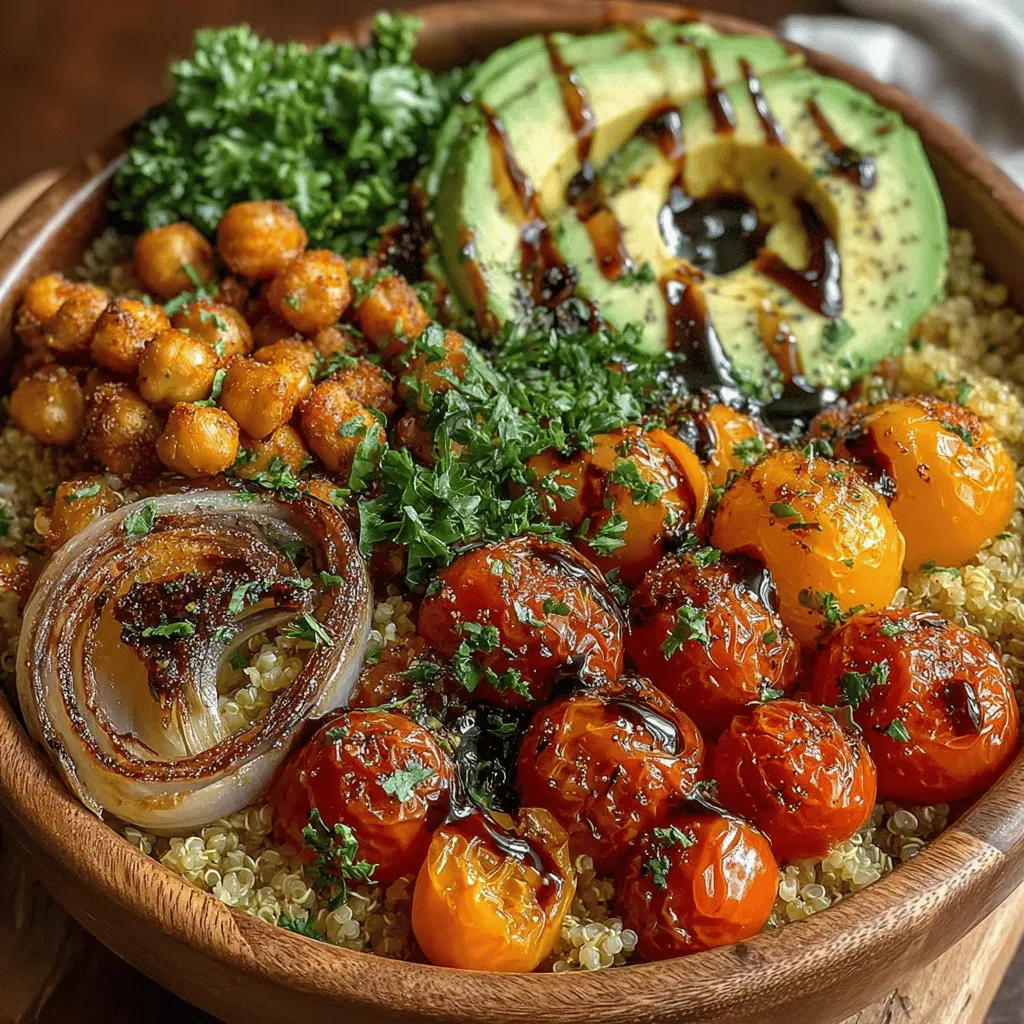 In an age where healthy eating meets convenience and flavor, the Roasted Tomato Chickpea Quinoa Bowl stands out as a vibrant, nutrient-dense dish that is both satisfying and easy to prepare. This recipe not only offers a delightful medley of flavors but also packs a powerful nutritional punch, making it an ideal choice for busy weeknights or meal prepping for the days ahead. With its colorful ingredients and hearty components, this bowl is a feast for both the eyes and the palate, appealing to a wide range of dietary preferences including vegan and gluten-free.