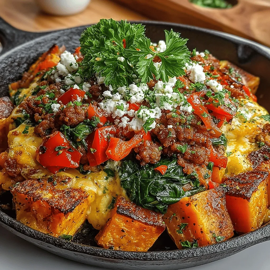 Welcome to the world of wholesome, delicious meals that bring comfort and nutrition to your dining table. Today, we will explore a delightful recipe that combines the natural sweetness of sweet potatoes with lean ground turkey and vibrant vegetables. The Sweet Potato Delight Skillet is not only easy to prepare but also packed with nutrients, making it a perfect weeknight dinner option for families or individuals looking to maintain a balanced diet. This dish is a celebration of flavors and textures, offering a hearty meal that satisfies both the palate and the appetite.