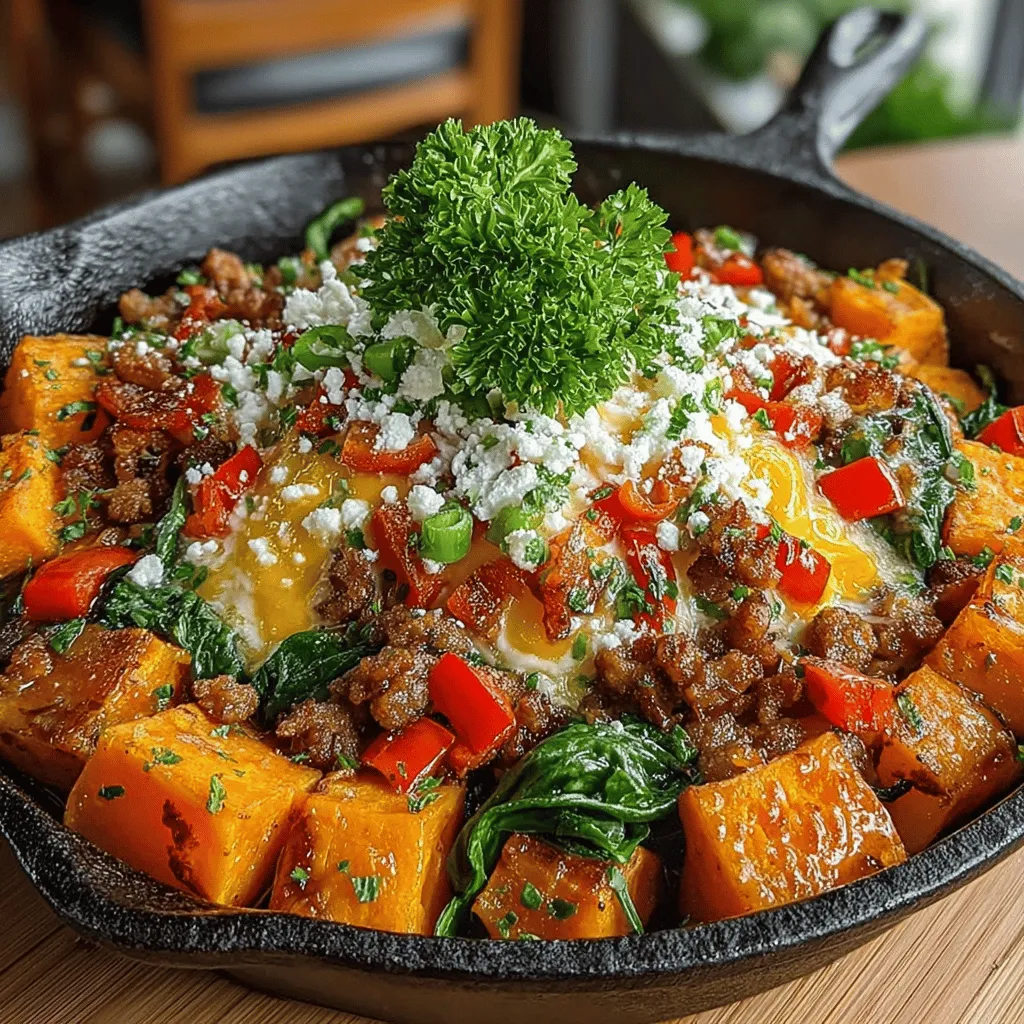 Welcome to the world of wholesome, delicious meals that bring comfort and nutrition to your dining table. Today, we will explore a delightful recipe that combines the natural sweetness of sweet potatoes with lean ground turkey and vibrant vegetables. The Sweet Potato Delight Skillet is not only easy to prepare but also packed with nutrients, making it a perfect weeknight dinner option for families or individuals looking to maintain a balanced diet. This dish is a celebration of flavors and textures, offering a hearty meal that satisfies both the palate and the appetite.
