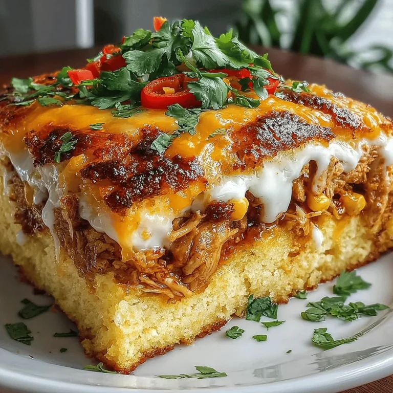 In the realm of comforting home-cooked meals, few dishes rival the satisfaction of a well-crafted casserole. The Zesty Chicken & Cornbread Casserole not only exemplifies this comfort but also brings a delightful twist to the traditional casserole experience. This dish marries the savory flavors of tender shredded chicken with the sweetness of corn, all enveloped in a light and fluffy cornbread topping. Ideal for family gatherings, potluck events, or even a simple weeknight dinner, the vibrant colors and enticing aromas of this casserole make it an instant crowd-pleaser.