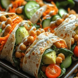 In the fast-paced world of modern cooking, finding meals that are both nutritious and quick to prepare can be a challenge. Enter Crunchy Ranch Chickpea Wraps, a vibrant and satisfying option that ticks all the boxes for a wholesome meal. These wraps combine the nutritional powerhouse of chickpeas with fresh, colorful vegetables and a creamy ranch dressing, making them not only delicious but also packed with essential nutrients. Whether you are looking for a quick lunch, a light dinner, or a healthy snack, this recipe is versatile and adaptable to fit your dietary needs and personal taste.