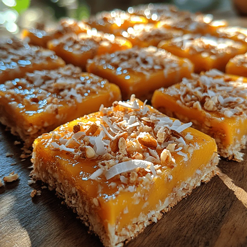 In recent years, no-bake desserts have gained immense popularity among home cooks and dessert enthusiasts alike. The appeal lies in their simplicity and the fact that they can be prepared with minimal time and effort, allowing you to whip up a delicious treat without the need for an oven. This makes them not only a favorite for busy individuals but also a perfect solution for warm weather gatherings when turning on the oven may not be ideal. Among the myriad of no-bake options available, Tropical Delight No-Bake Mango Coconut Bars stand out for their vibrant flavors and health-conscious ingredients.