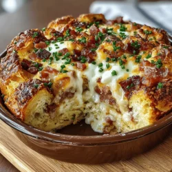 The beauty of the Ham & Swiss Croissant Casserole lies in its simple yet flavorful ingredients. Each component contributes to the overall comfort and satisfaction of the dish:
