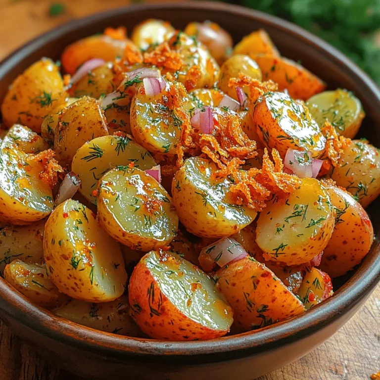 Potato salad is a classic side dish that has graced countless tables, from family gatherings to summer barbecues. Its creamy texture and comforting flavors make it a beloved staple for many. However, traditional potato salads can sometimes be a bit predictable, lacking the excitement that comes from unique flavor combinations. Enter the Crunchy Dill Pickle Potato Salad—a delightful twist on the classic recipe that introduces a zesty crunch of dill pickles, elevating this dish to a whole new level.