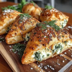 Greek cuisine is a vibrant tapestry of flavors, colors, and textures that reflects the rich history and culture of Greece. Among its many culinary treasures, spanakopita stands out as an emblematic dish, weaving together the earthy essence of greens and the creaminess of cheese into a delightful pastry. This iconic savory pie has captured the hearts of many, serving as both an appetizer and a main course at gatherings ranging from casual family dinners to grand celebrations. The Golden Spanakopita Triangles are particularly beloved for their enticingly flaky texture and rich, savory filling of spinach and feta, making them irresistible to anyone who tries them.