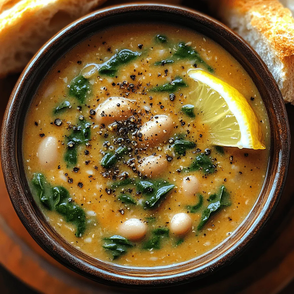 As the crisp air of autumn envelops us, there’s an undeniable charm in curling up with a warm bowl of soup. The comforting aroma wafting through the kitchen, the soft glow of candlelight, and the sound of raindrops tapping against the window create an inviting atmosphere that begs for a simple, nourishing meal. My journey with Luscious Creamy White Bean Spinach Soup began on one of those rainy afternoons when the sky was a canvas of gray, and the world seemed to pause. I found myself searching through the pantry, hoping to create something wholesome yet uncomplicated. A can of white beans and a bunch of fresh spinach awaited me, and little did I know that these unassuming ingredients would morph into a velvety, flavor-packed soup that would quickly establish itself as a beloved staple in my home.