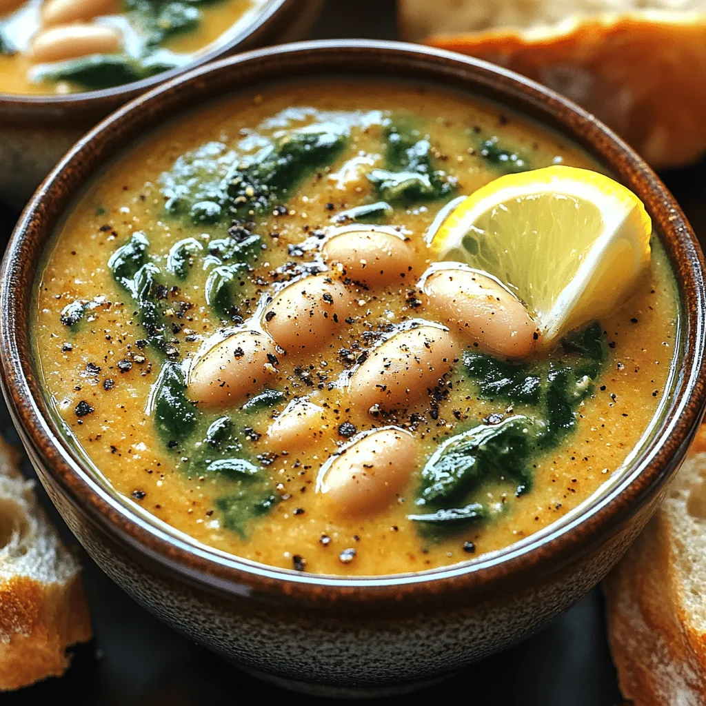 As the crisp air of autumn envelops us, there’s an undeniable charm in curling up with a warm bowl of soup. The comforting aroma wafting through the kitchen, the soft glow of candlelight, and the sound of raindrops tapping against the window create an inviting atmosphere that begs for a simple, nourishing meal. My journey with Luscious Creamy White Bean Spinach Soup began on one of those rainy afternoons when the sky was a canvas of gray, and the world seemed to pause. I found myself searching through the pantry, hoping to create something wholesome yet uncomplicated. A can of white beans and a bunch of fresh spinach awaited me, and little did I know that these unassuming ingredients would morph into a velvety, flavor-packed soup that would quickly establish itself as a beloved staple in my home.