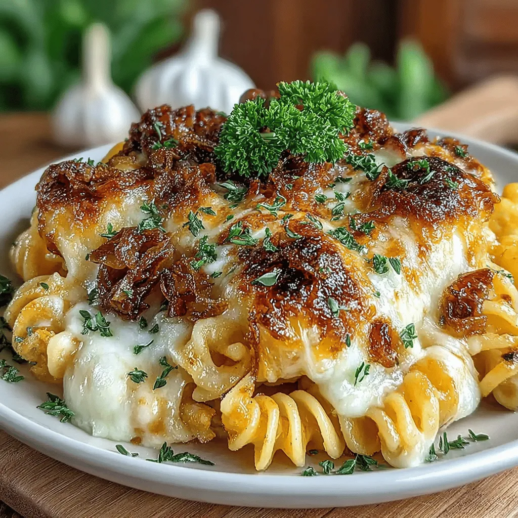 There’s something magical about the aroma of caramelized onions wafting through the kitchen. It takes me back to my childhood, where I would watch my grandmother skillfully coaxing the sweetness from those golden gems. She called it her “kitchen magic,” and I couldn’t agree more. Today, I’m excited to share a recipe that captures that enchanting experience: Cheesy French Onion Pasta Skillet. This dish is a comforting blend of flavors that combines the classic tastes of French onion soup with a hearty pasta twist. Perfect for cozy weeknight dinners or impressing guests, this recipe is bound to become a beloved staple in your home.