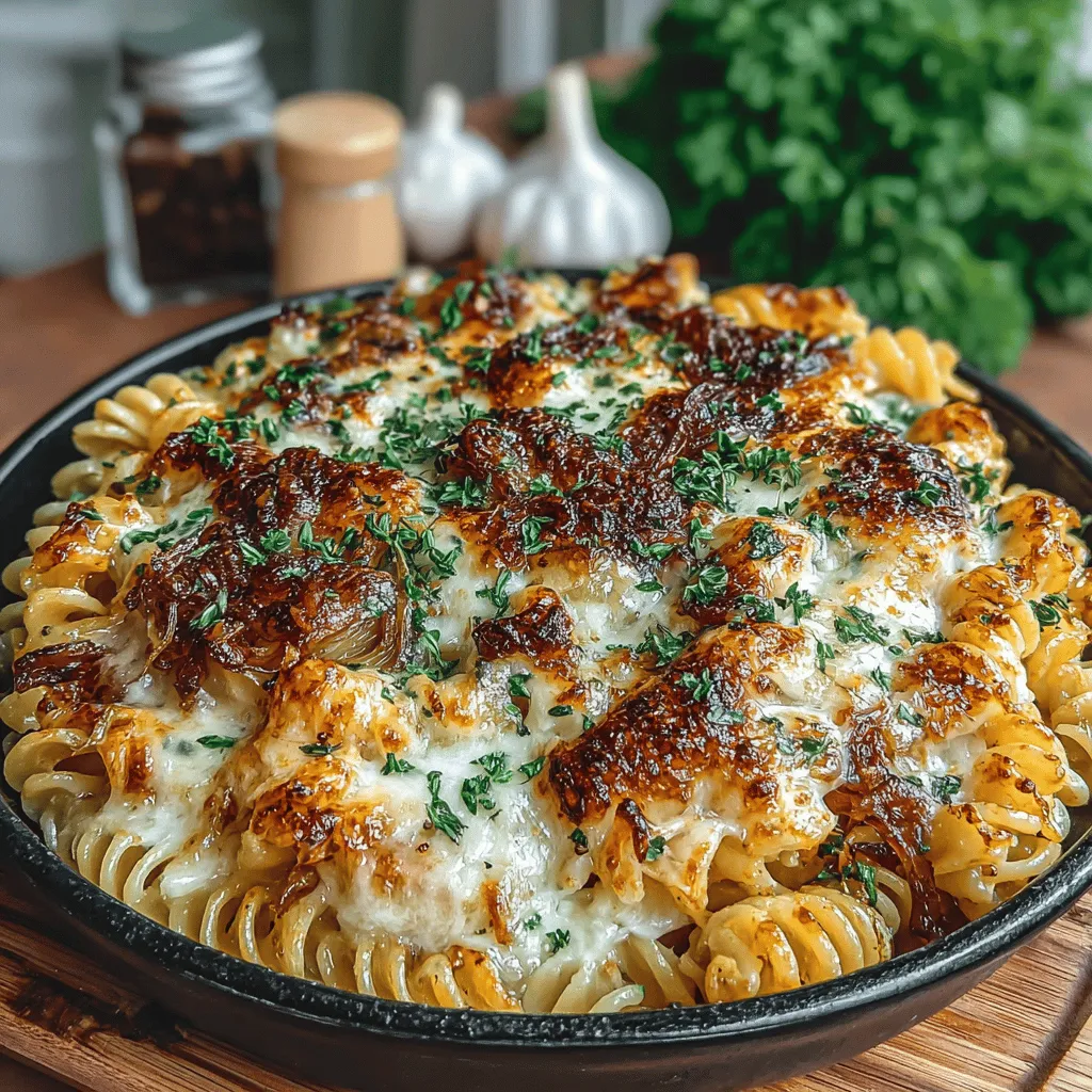 There’s something magical about the aroma of caramelized onions wafting through the kitchen. It takes me back to my childhood, where I would watch my grandmother skillfully coaxing the sweetness from those golden gems. She called it her “kitchen magic,” and I couldn’t agree more. Today, I’m excited to share a recipe that captures that enchanting experience: Cheesy French Onion Pasta Skillet. This dish is a comforting blend of flavors that combines the classic tastes of French onion soup with a hearty pasta twist. Perfect for cozy weeknight dinners or impressing guests, this recipe is bound to become a beloved staple in your home.