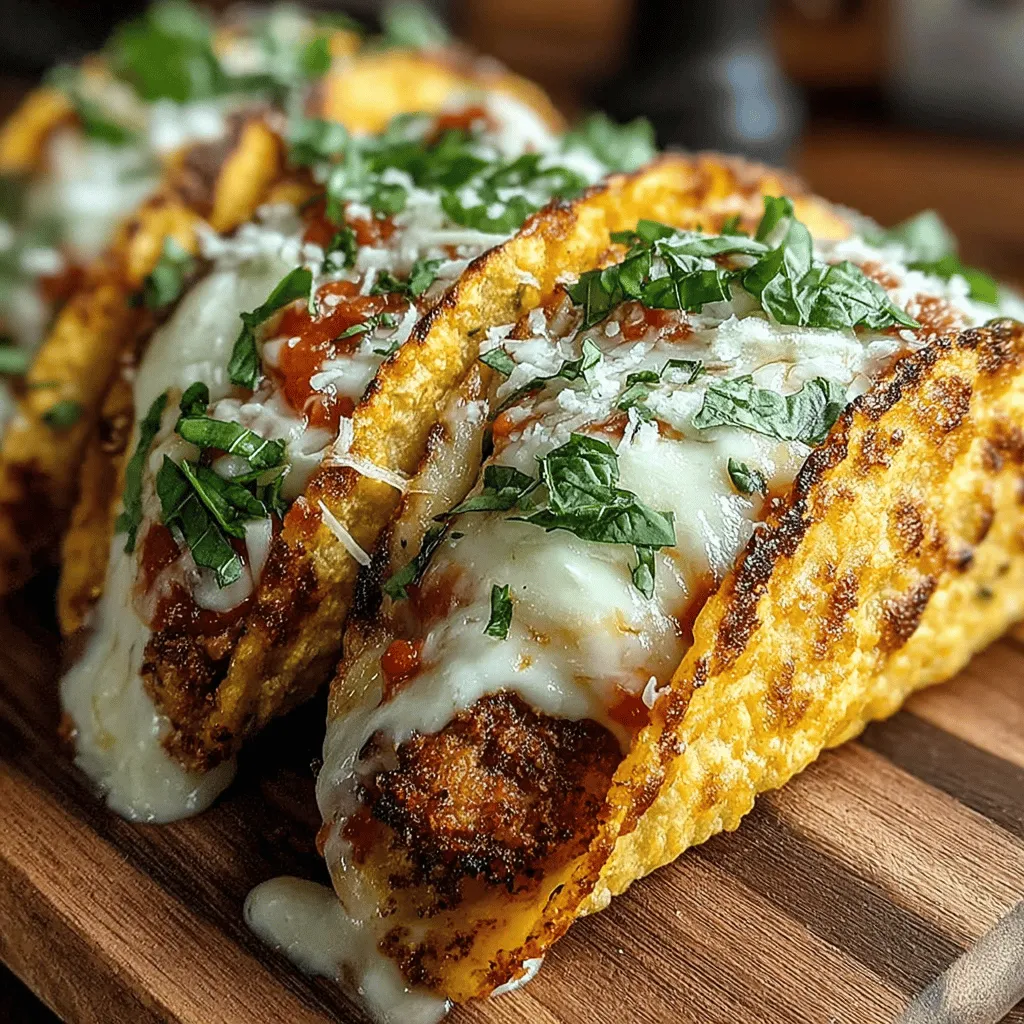 To craft these Crispy Chicken Parmesan Tacos, you’ll need some simple yet flavorful ingredients. Here’s what you’ll gather: