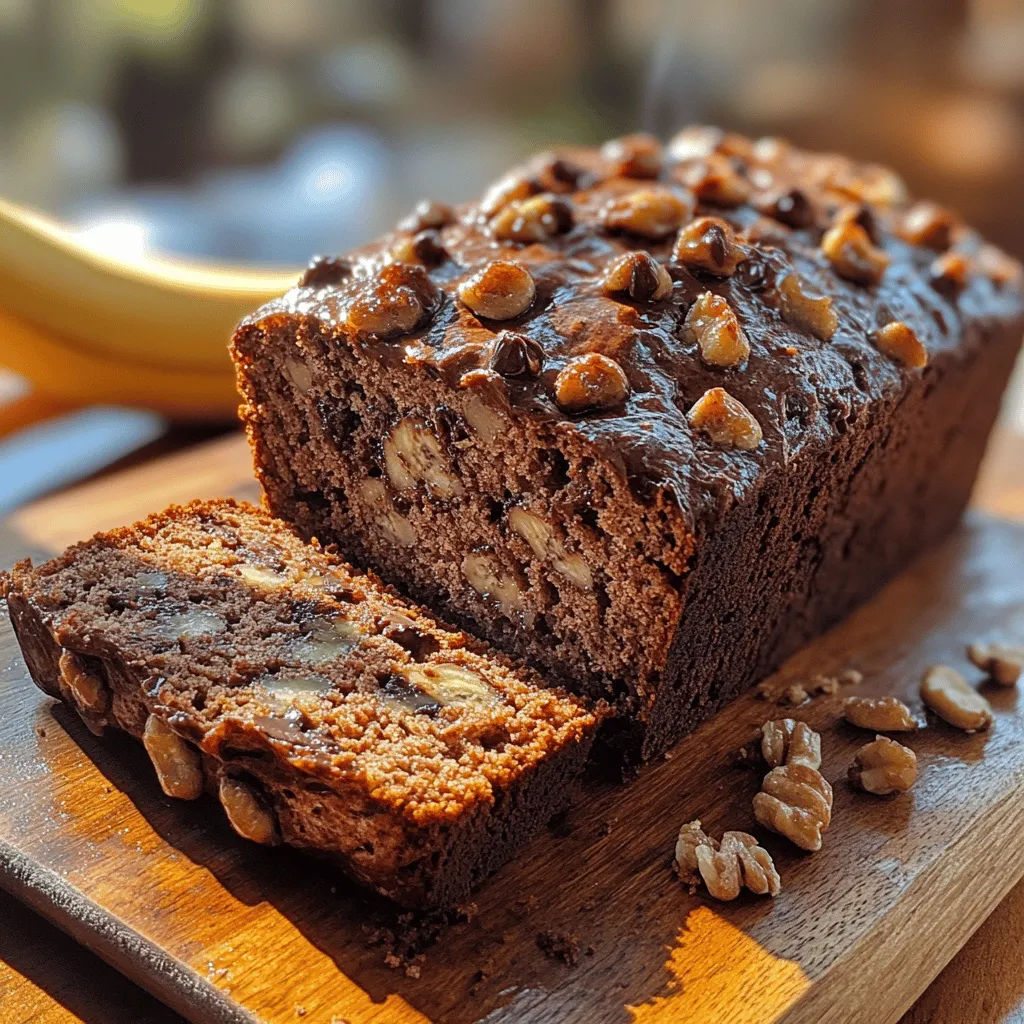 To complete the batter for your Sweet Chocolate Banana Loaf, begin by gently folding in the chocolate chips. These chocolate morsels are essential, as they melt slightly during the baking process, creating delightful pockets of gooey goodness throughout the loaf. If you wish to enhance the texture and flavor further, consider adding your choice of nuts, such as walnuts or pecans. These will not only introduce a satisfying crunch but also complement the sweetness of the bananas and chocolate beautifully.