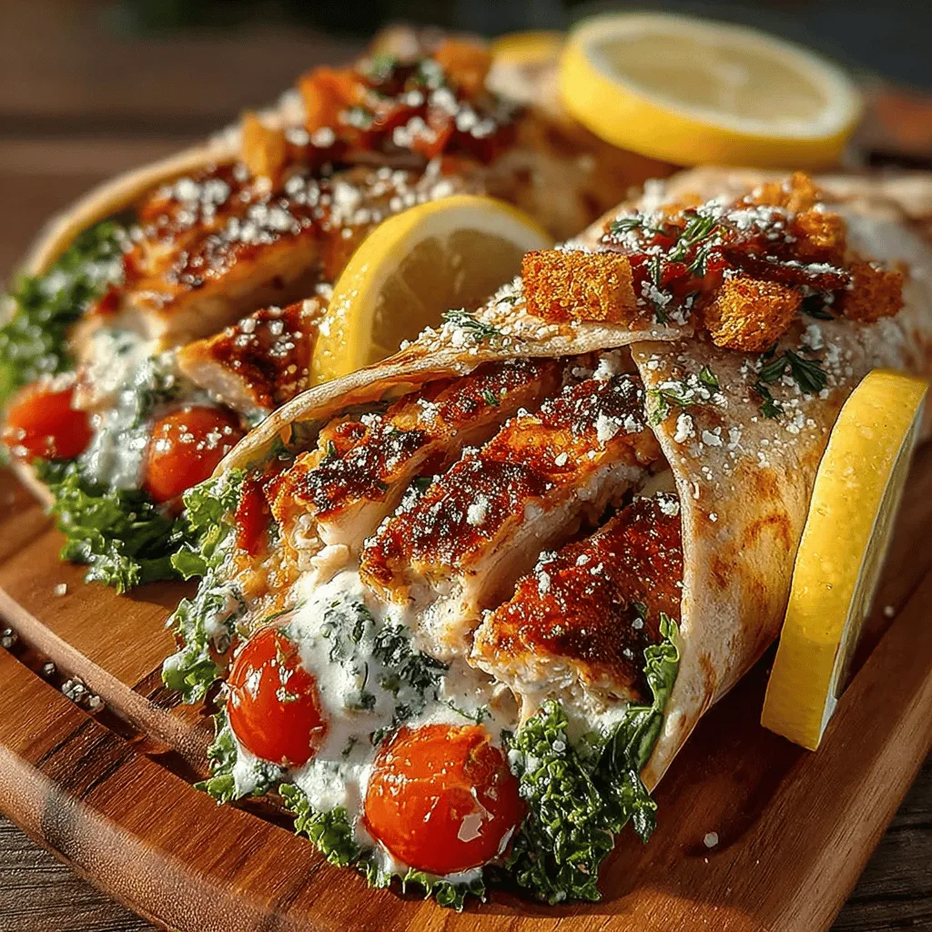 Grilled Chicken Caesar Salad Wraps are an exceptional fusion of flavors and nutrition, making them a perfect choice for anyone seeking a satisfying meal. This recipe captures the essence of a classic Caesar salad and transforms it into a portable delight, ideal for lunch, dinner, or even a picnic. The combination of tender, grilled chicken, crisp romaine lettuce, creamy Caesar dressing, and freshly grated Parmesan cheese all wrapped in a soft tortilla creates a meal that is not only delicious but also versatile enough to suit various occasions.