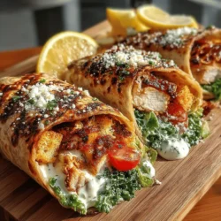 Grilled Chicken Caesar Salad Wraps are an exceptional fusion of flavors and nutrition, making them a perfect choice for anyone seeking a satisfying meal. This recipe captures the essence of a classic Caesar salad and transforms it into a portable delight, ideal for lunch, dinner, or even a picnic. The combination of tender, grilled chicken, crisp romaine lettuce, creamy Caesar dressing, and freshly grated Parmesan cheese all wrapped in a soft tortilla creates a meal that is not only delicious but also versatile enough to suit various occasions.