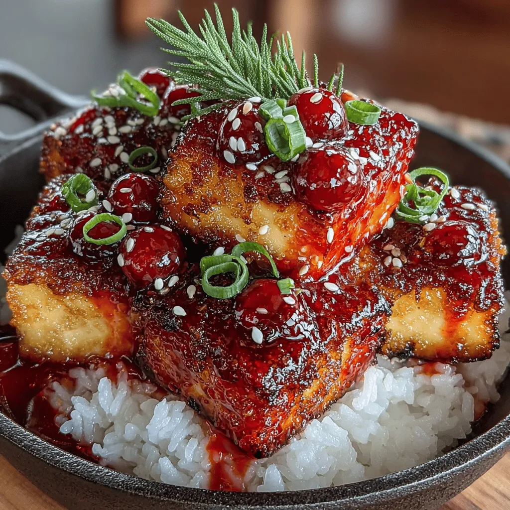 Pressing tofu is a crucial step in preparing this Cherry Bliss Glazed Tofu recipe. Tofu, particularly the firm or extra-firm varieties, retains a significant amount of moisture in its packaging. To achieve the desired texture and to allow the glaze to adhere better, pressing out excess moisture is essential.