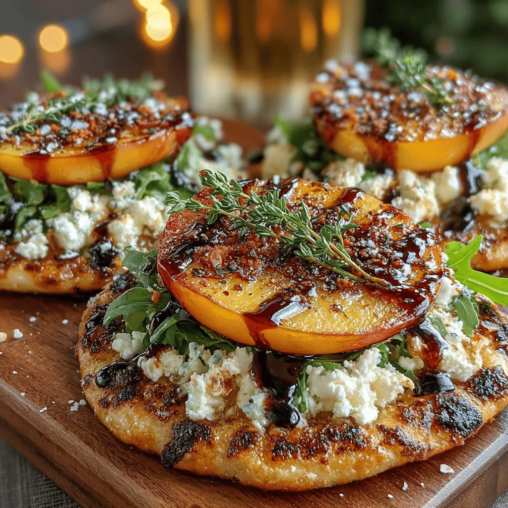 The Sweet & Savory Peach & Goat Cheese Flatbread is a delightful culinary creation that perfectly embodies the harmony of sweet and savory flavors. This dish brings together the luscious sweetness of ripe peaches, the creamy tang of goat cheese, and the peppery freshness of arugula, creating a symphony of taste that is both refreshing and satisfying. Whether served as an elegant appetizer at a gathering or enjoyed as a light meal on a warm summer evening, this flatbread is sure to impress.