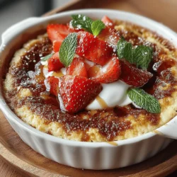 Preheating your oven is a crucial step in baking that should never be overlooked. The importance of achieving the right temperature cannot be understated, as it directly influences the texture and overall outcome of your baked goods. For Baked Strawberry Vanilla Oats, set your oven to 350°F (175°C). This temperature ensures that the oats cook evenly, allowing the strawberries to soften and the vanilla flavor to infuse throughout the dish. A properly preheated oven helps create a beautifully golden top and ensures the oats set correctly, yielding a delightful breakfast treat.