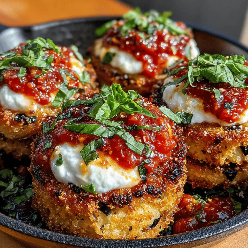 Mini Eggplant Parmesan Skillet Cups are a delightful and innovative twist on the classic Italian dish that combines the rich flavors of eggplant, marinara sauce, and gooey parmesan cheese. This dish appeals to a wide range of palates, offering a satisfying and hearty option for both vegetarians and meat lovers alike. The individual serving sizes make them perfect for entertaining or simply enjoying a cozy meal at home. With their charming presentation and comforting flavors, these skillet cups promise to be a hit at any dinner table.