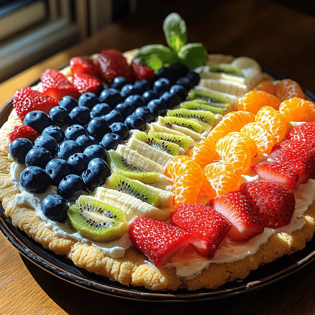Rainbow Delight Fruit Pizza is a vibrant, delicious dessert that stands out not only for its flavor but also for its visually appealing presentation. This delightful treat combines a sweet cookie crust with a luscious cream cheese frosting, all topped with an array of fresh fruits, creating a feast for the eyes and the palate. Perfect for parties, picnics, or simply a sweet indulgence at home, this recipe not only satisfies a sweet tooth but also adds a splash of color to any gathering.