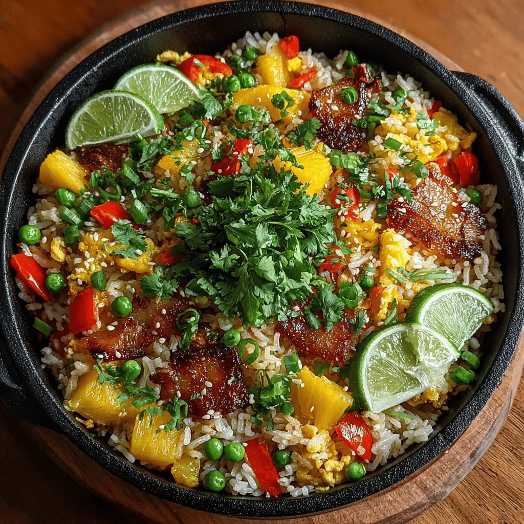 Tropical Fruity Fried Rice is a vibrant and delicious dish that brings together the best of both worlds—savory and sweet. This delightful recipe hails from the culinary traditions of Southeast Asia, where fried rice is a staple, but with a tropical twist that sets it apart. The combination of fresh fruits like pineapple and mango with hearty ingredients creates a harmonious blend of flavors and textures that is both satisfying and refreshing. As a dish that captures the essence of a sunny paradise, Tropical Fruity Fried Rice is perfect for any occasion, whether you’re looking to impress guests at a dinner party or simply want to enjoy a quick and wholesome meal at home.