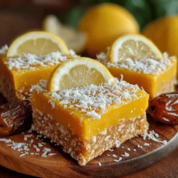 In today’s fast-paced world, finding a snack that is both nourishing and satisfying can be a challenge. Enter the Zesty Bliss No-Bake Lemon Coconut Energy Bars—a delightful combination of wholesome ingredients that will tantalize your taste buds and fuel your body. These energy bars are not only easy to prepare but also offer a refreshing twist with their zesty lemon flavor and tropical coconut richness. Whether you’re looking for a post-workout treat, a midday pick-me-up, or a healthy option for kids, these bars pack a punch of flavor and nutrition without the hassle of baking.