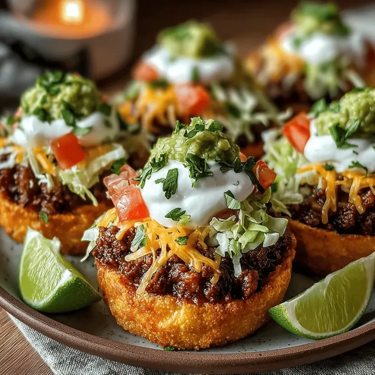 When it comes to appetizers that pack a punch, Mini Taco Salad Bites stand out as a crowd-pleaser. These delightful little morsels encapsulate the beloved flavors of traditional taco fare in a convenient, bite-sized format, making them ideal for any occasion. Whether you're hosting a casual get-together, a festive celebration, or simply looking for a fun way to enjoy a taco night, these mini taco salad bites are sure to impress your guests with their vibrant colors and bold flavors.