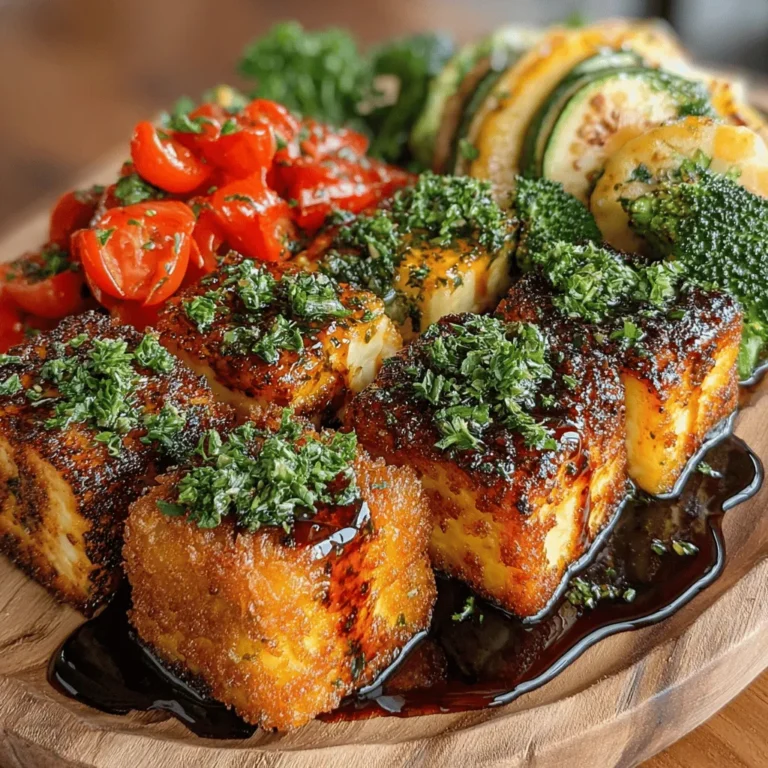 Garlic Herb Tofu with Roasted Veggies is a delightful and nutritious dish that offers a perfect harmony of flavors, colors, and textures. This meal showcases the vibrant tastes of fresh vegetables and aromatic herbs, making it not only a feast for the eyes but also a powerhouse of nutrition. The star of the dish, tofu, serves as a fantastic plant-based protein that caters to a range of dietary preferences, including vegetarian and vegan diets.