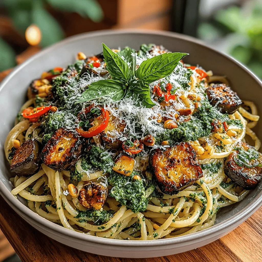 Pasta is a beloved dish around the world, known for its versatility and ability to pair with a diverse array of ingredients. This Spicy Eggplant & Hatch Chili Pesto Pasta offers a delightful twist on traditional pasta recipes, combining the rich flavors of roasted eggplant with the unique kick of Hatch chiles. This dish is not just about taste; it is a celebration of vibrant ingredients that come together to create a satisfying meal, perfect for vegetarians and anyone looking to explore new culinary horizons.