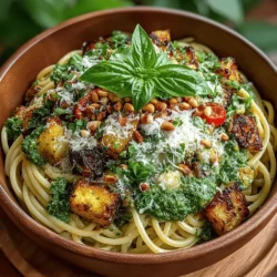 Spicy Eggplant & Hatch Chili Pesto Pasta