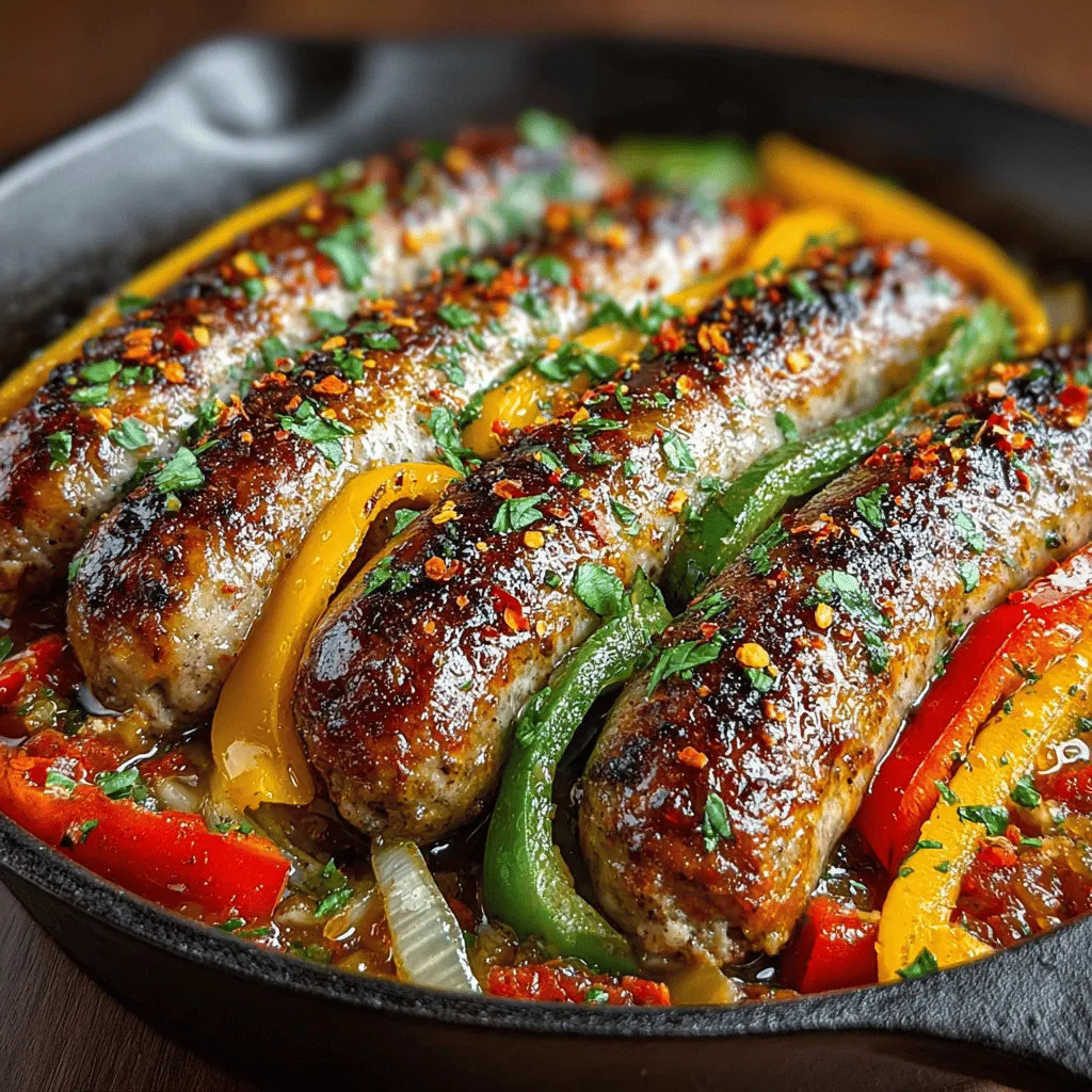 After searing your sausages and sautéing the peppers and onions, it's time for the essential step of simmering. Simmering allows the flavors to meld beautifully while ensuring the sausages cook thoroughly and become infused with the vibrant tastes of the vegetables and spices surrounding them.