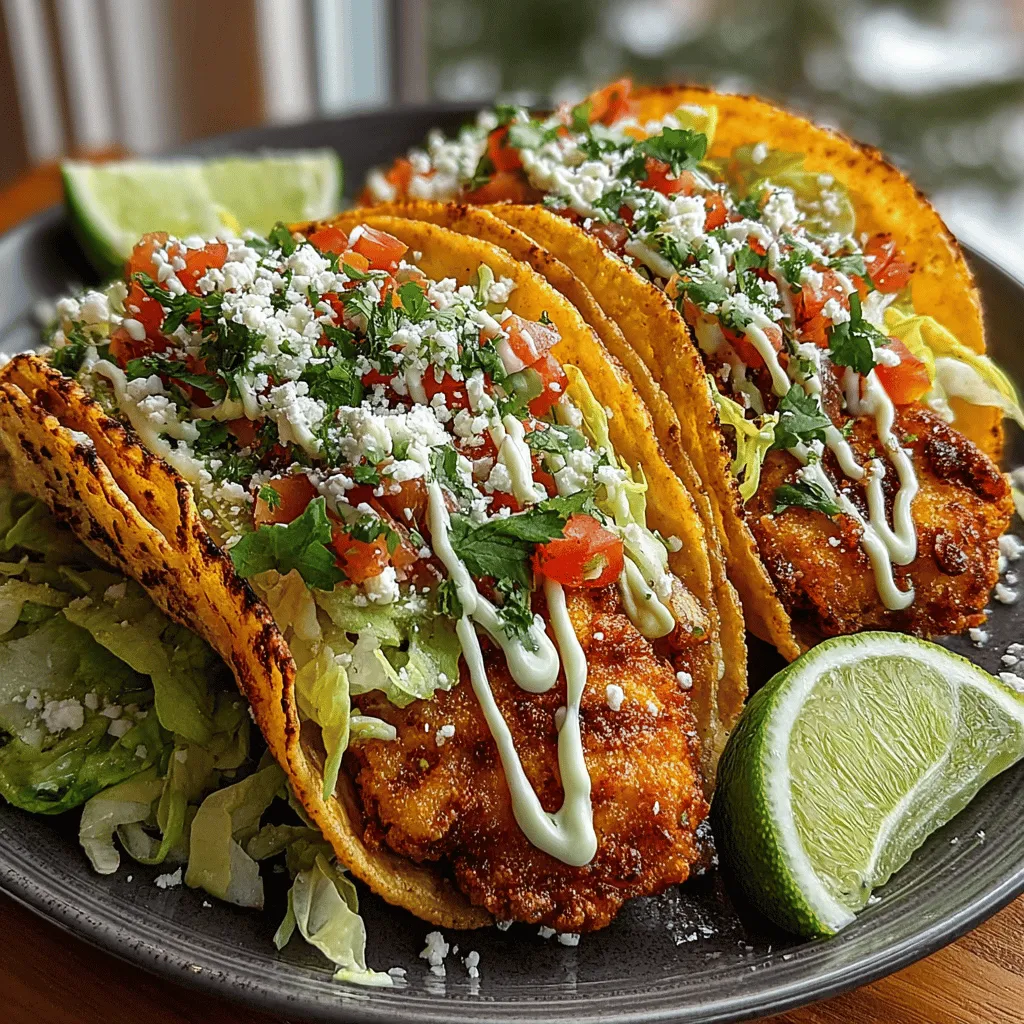Welcome to the vibrant and delicious world of Crunchy Fiesta Chicken Tacos, a culinary creation that brings together the irresistible flavors of crispy chicken, fresh vegetables, and a creamy avocado lime sauce. This dish is not just a meal; it’s an experience that transforms any ordinary day into a festive occasion. Ideal for home cooks eager to impress family and friends or simply indulge in a satisfying meal, these tacos are designed to please palates of all ages.