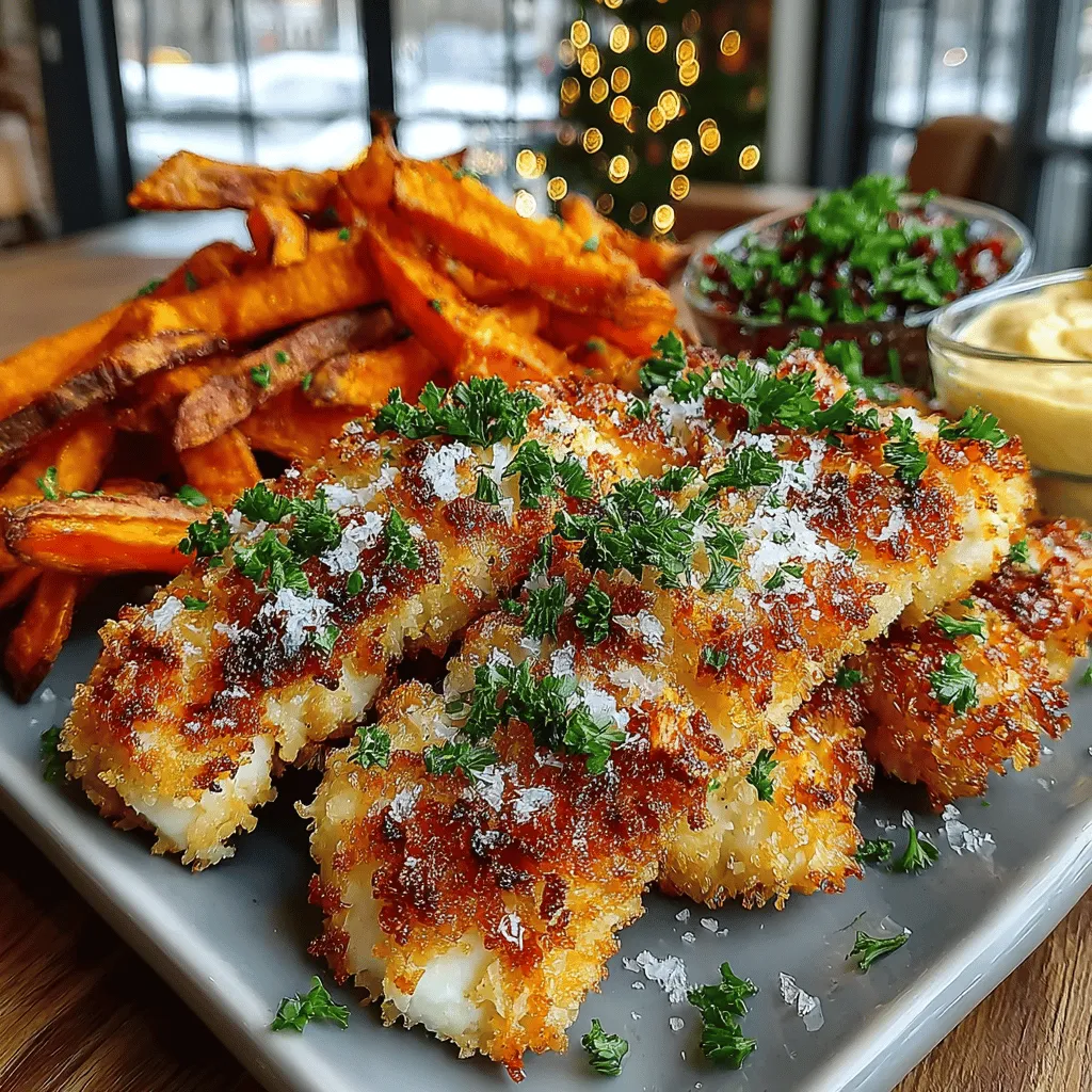 At the heart of any great meal lies a harmonious blend of flavors and textures. Crunchy Chick & Sweet Spud Bliss is a prime example of how contrasting elements can create a satisfying experience. The crispy exterior of the chicken tenders, accentuated by the crunch of panko breadcrumbs, complements the soft, sweet, and slightly caramelized texture of the sweet potato fries. This interplay between crunch and softness invites you to savor each bite, making it a perfect choice for family dinners, casual gatherings, or even meal prep for the week ahead.