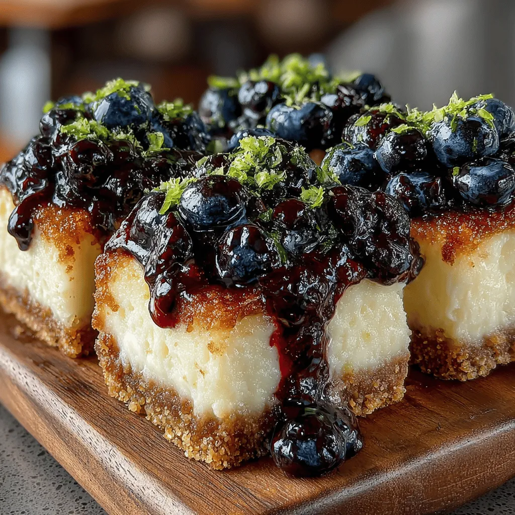 Blueberry Lemon Cheesecake Bars are a delightful dessert that perfectly combines the tangy zest of lemon with the sweet juiciness of fresh blueberries. This dessert is not only visually appealing, with its vibrant colors and creamy layers, but it is also remarkably easy to make. Whether you're planning a summer picnic, hosting a potluck, or simply looking for a special treat to enjoy at home, these cheesecake bars are an excellent choice. Their combination of flavors and textures makes them a crowd-pleaser, appealing to both fruit lovers and cheesecake enthusiasts alike.