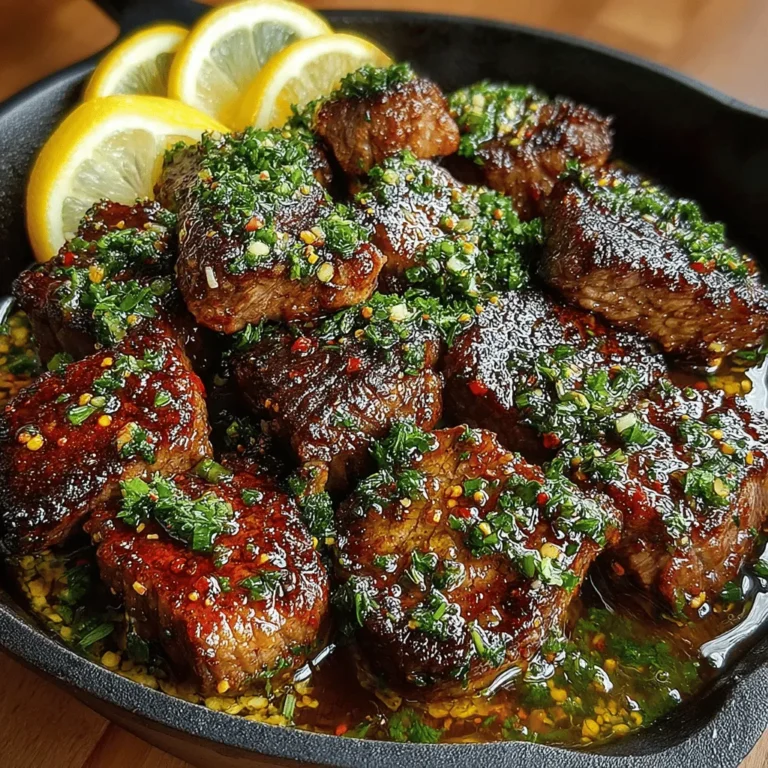 To elevate your Sizzling Garlic Butter Steak Bites, the preparation of the garlic butter sauce is crucial. Begin by melting a generous amount of unsalted butter in a skillet over medium heat. It’s essential to monitor the heat closely at this stage. If the heat is too high, the butter may burn, resulting in a bitter flavor that can overpower the dish.