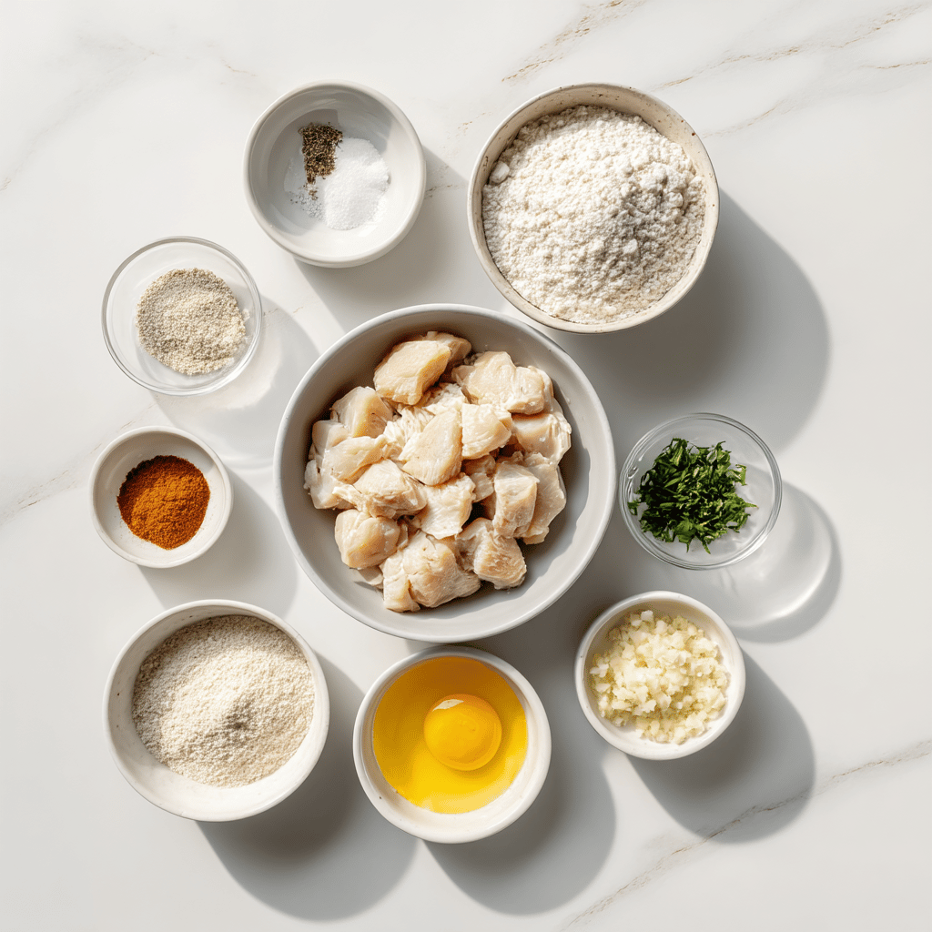 Ingredients for Crispy Air Fryer Garlic Butter Chicken Bites
