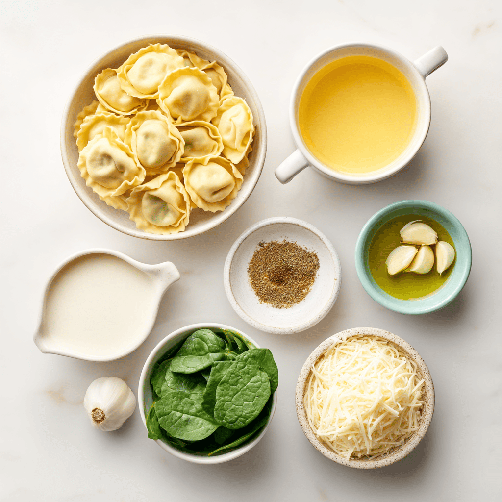 Ingredients for One-Pan Cheesy Pumpkin Spice Ravioli