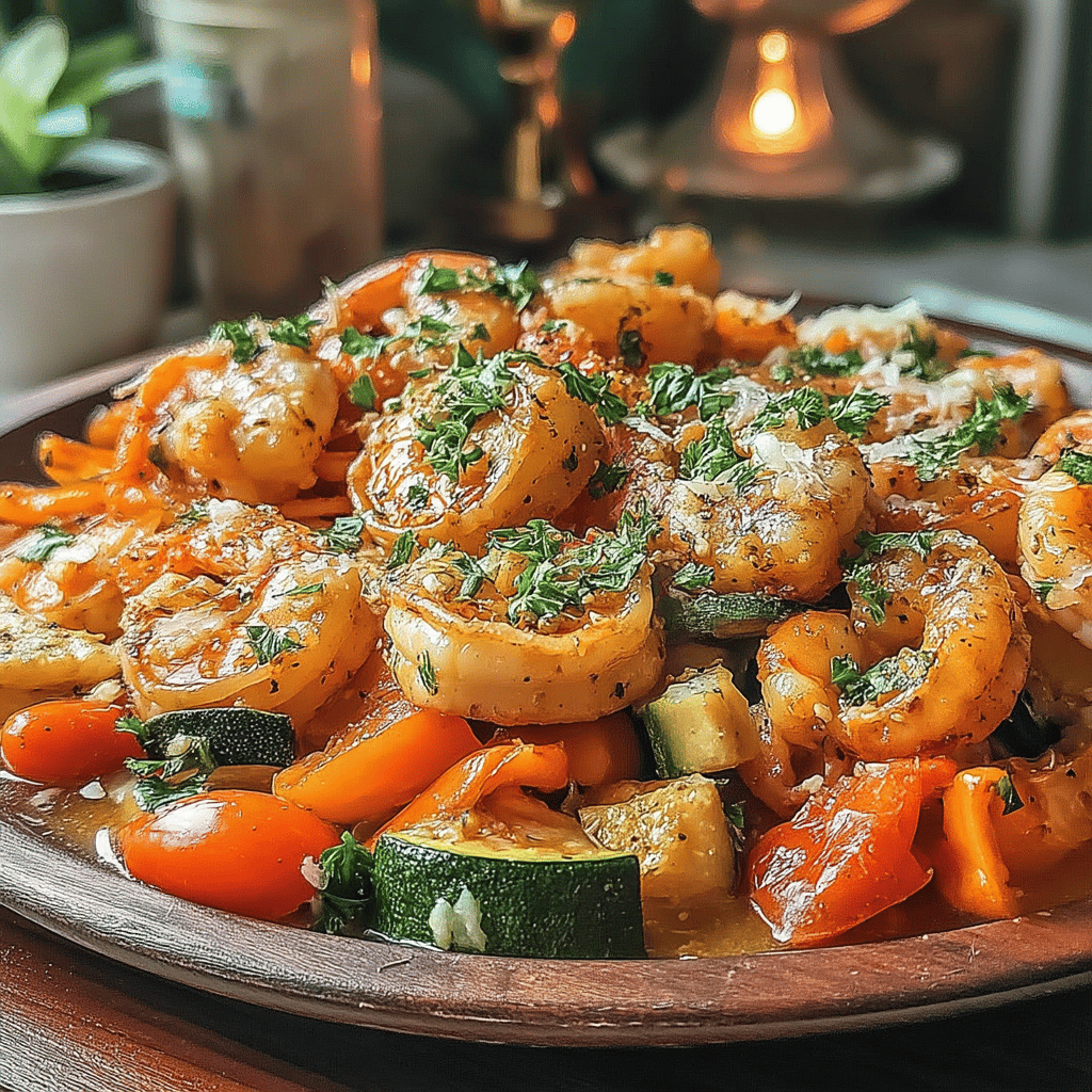 If you're in the mood for a quick and flavorful meal that doesn't skimp on nutrition, look no further than this Quick Skillet Garlic Butter Shrimp with Veggies. In just 30 minutes, you can whip up a dish that combines tender shrimp sautéed in a luscious garlic butter sauce with an array of vibrant, sautéed vegetables. Perfect for busy weeknights or a delightful weekend dinner, this recipe is not only easy to prepare but also packed with protein and rich in vitamins. The aromatic garlic and buttery goodness create an irresistible flavor profile, while the colorful veggies add a fresh crunch and balance to each bite. Whether served over a bed of rice, pasta, or enjoyed on its own, this dish is sure to impress both family and friends. Let’s dive into the recipe and bring some gourmet flair to your dining table!