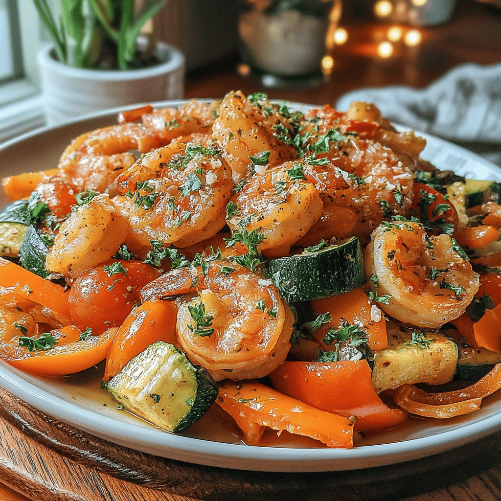 If you're in the mood for a quick and flavorful meal that doesn't skimp on nutrition, look no further than this Quick Skillet Garlic Butter Shrimp with Veggies. In just 30 minutes, you can whip up a dish that combines tender shrimp sautéed in a luscious garlic butter sauce with an array of vibrant, sautéed vegetables. Perfect for busy weeknights or a delightful weekend dinner, this recipe is not only easy to prepare but also packed with protein and rich in vitamins. The aromatic garlic and buttery goodness create an irresistible flavor profile, while the colorful veggies add a fresh crunch and balance to each bite. Whether served over a bed of rice, pasta, or enjoyed on its own, this dish is sure to impress both family and friends. Let’s dive into the recipe and bring some gourmet flair to your dining table!