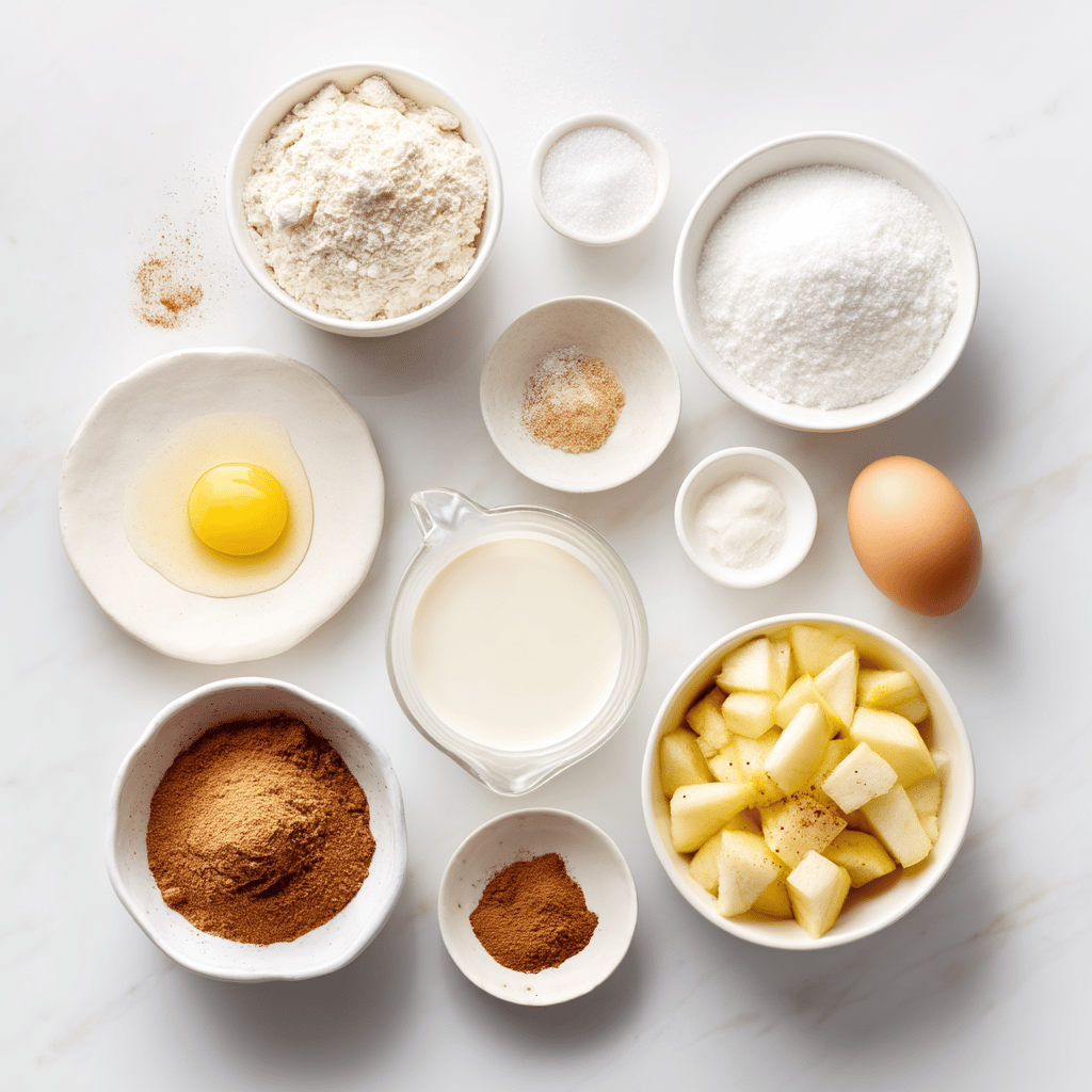 Ingredients for Warm Apple Cinnamon Skillet Pancakes